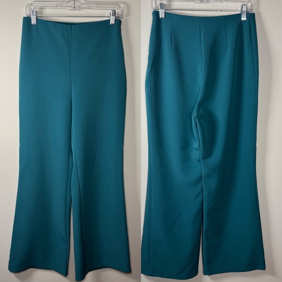 Sincerly Jules Pants - Sincerely Jules Blue (Turquoise) High-Waisted Flared Trousers Business